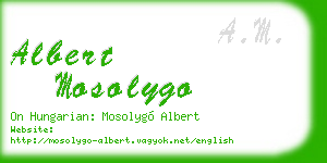 albert mosolygo business card