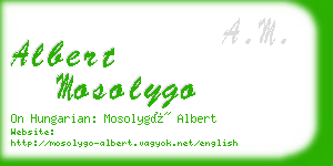 albert mosolygo business card